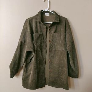 💖3/$25💖 Yesstyle Corduroy Army Green Button Up